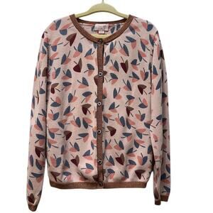 Noa Noa Miniature Colorful Cardigan Cotton Sweater Blush Bronze Glitter 116 / 6